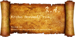 Krcho Annamária névjegykártya